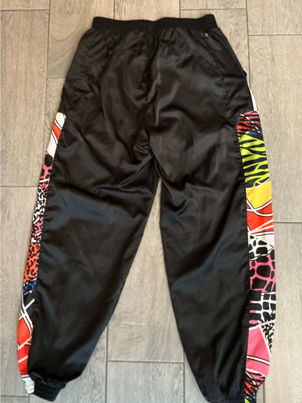 Adidas Black Multicolor Patchwork Track Pants #C09 - Picture 4 of 8